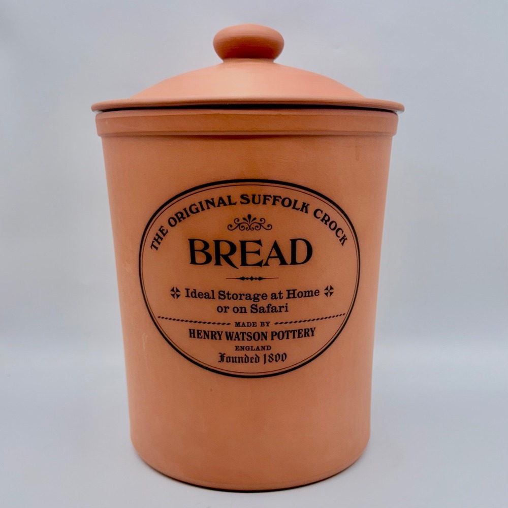 Henry Watson Pottery Original Suffolk Crock Bread Canister Terracotta Storage